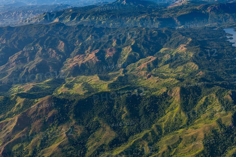 Aerial of Viti Levu, Fiji, South Pacific, Oceania