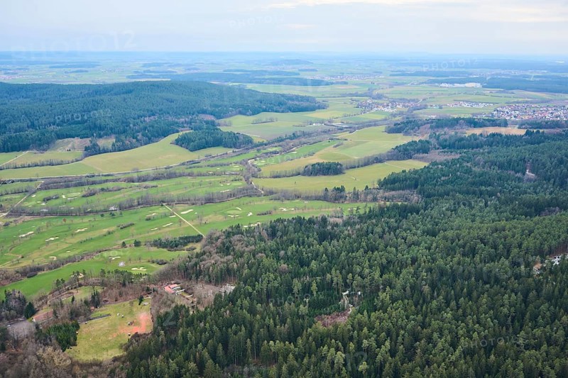 Aerial view of the area around Neumarkt in der Oberpfalz, Bavaria, Germany, Europe