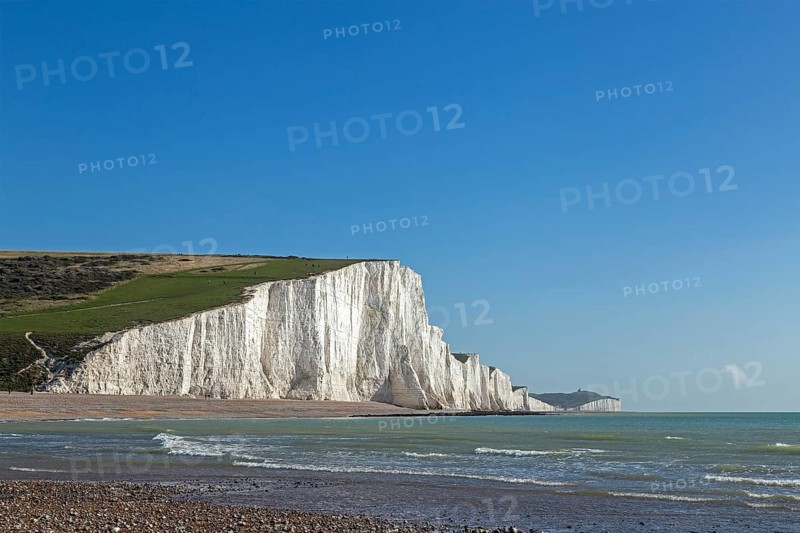 Cuckmere Haven, The Seven Sisters chalk cliffs, South Downs, England, United Kingdom, Europe