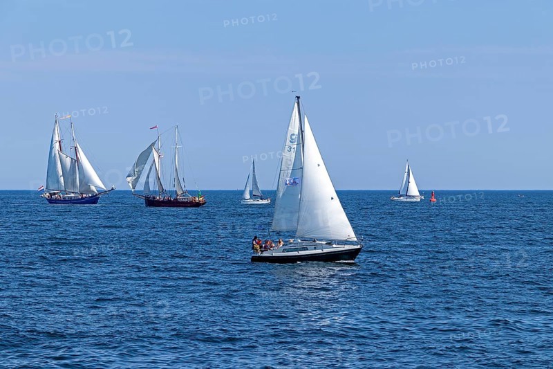 Sailing ships, Baltic Sea, Hanse Sail, Warnemünde, Rostock, Mecklenburg-Western Pomerania, Germany, Europe