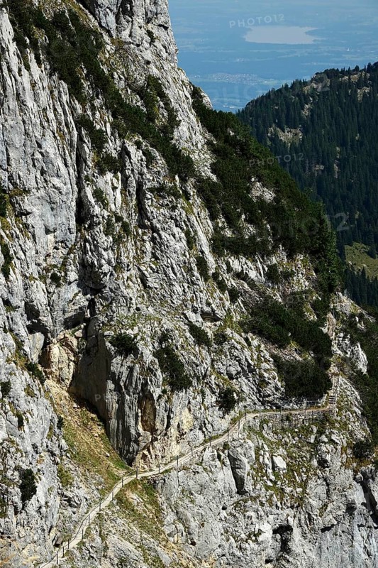 View from the Wendelstein into the surroundings, August, Bavaria, Germany, Europe
