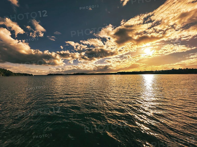 Sunset at Scharmützelsee, Bad Saarow, Brandenburg, Germany, Europe