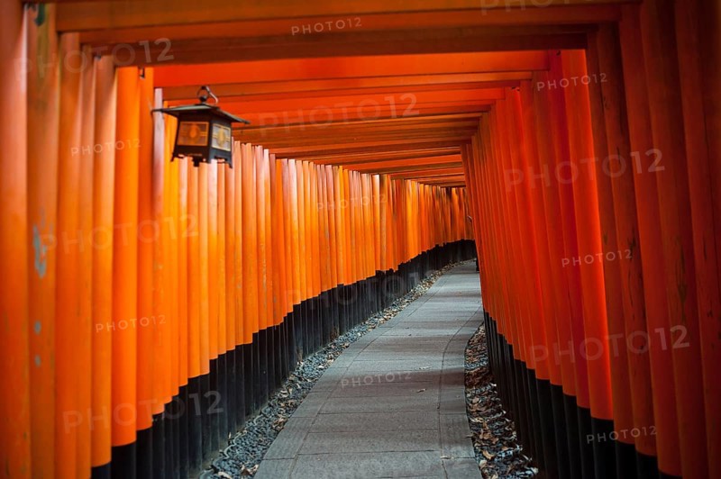 24.12.2017, Kyoto, Japan, Asia, An interior view of one of the torii pathways leading to Fushimi Inari-Taisha, a Shinto shrine in the Fushimi ward of Kyoto city, Asia