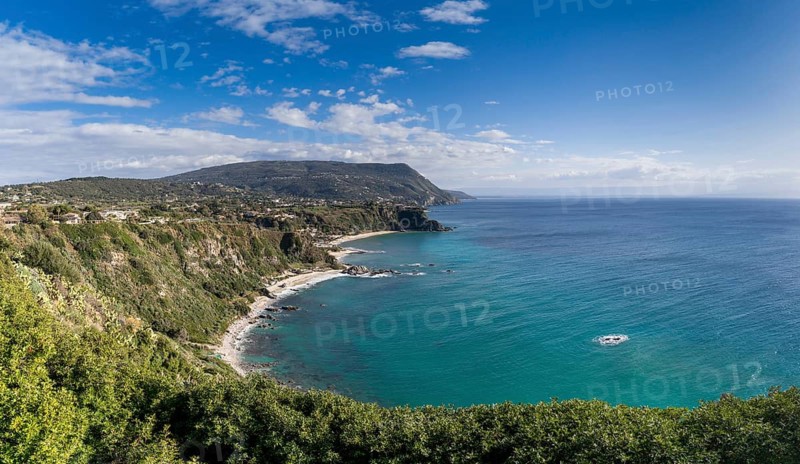 A view of the coast and beaches at Capo Vaticano in Calabria