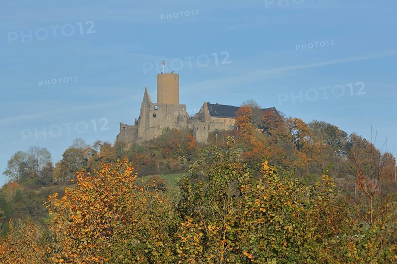 Gleiberg Castle with autumn atmosphere, Wettenberg, Hesse, Germany, Europe