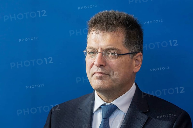 Janez Lenarcic, EU Commissioner for Humanitarian Aid and Crisis Management, portrait. International civil protection exercise Magnitude with more than 1000 rescuers. They rehearse an emergency after a fictitious earthquake on the Upper Rhine. The large-scale exercise, co-financed by the European Union, is intended to practise the cooperation of rescue forces from different nations. Mosbach, Baden-Württemberg, Germany, Europe
