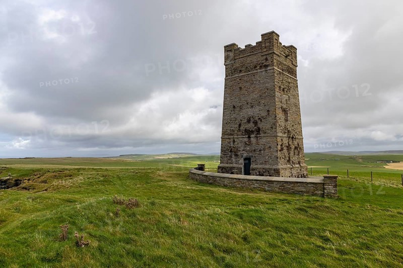 Kitchener Memorial, World War I memorial tower, First World War, commemorating the sinking of HMS Hampshire, Mainland Orkney, Scotland, Great Britain