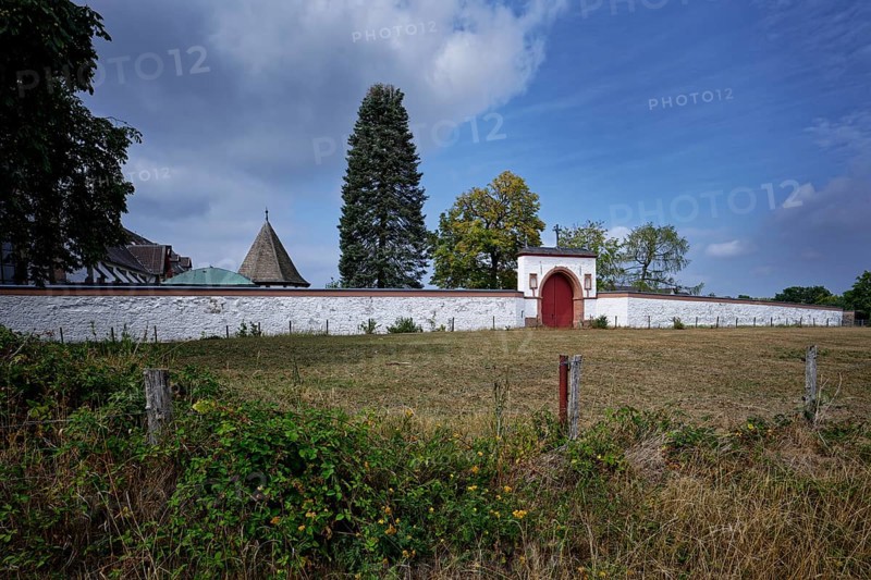 Wall around the former Trappist monastery Mariawald Abbey in the Eifel region