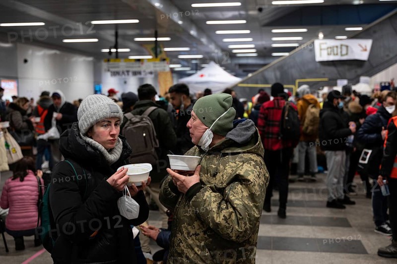 07.03.2022, Berlin, Germany, Europe, Meeting point for war refugees from Ukraine after their arrival at Berlin Central Station, who fled from the war in their home country after Russia invaded and attacked Ukraine, Europe