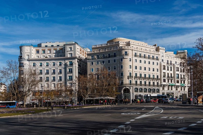 Madrid, Spain, January 28, 2024: Luxury residential buildings in Plaza de la Independencia, Europe