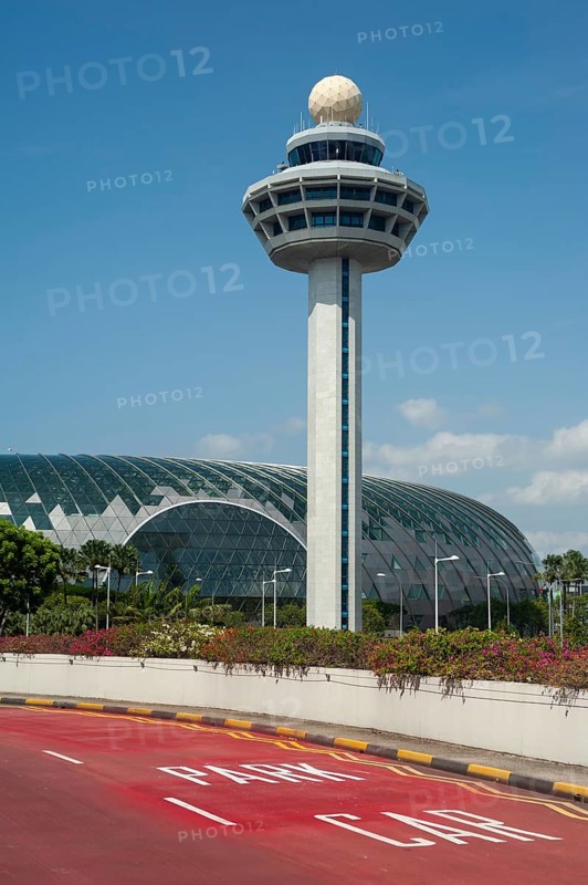 01.03.2019, Singapore, Republic of Singapore, Asia, Airport Tower and the new Jewel Terminal at Changi International Airport, Asia