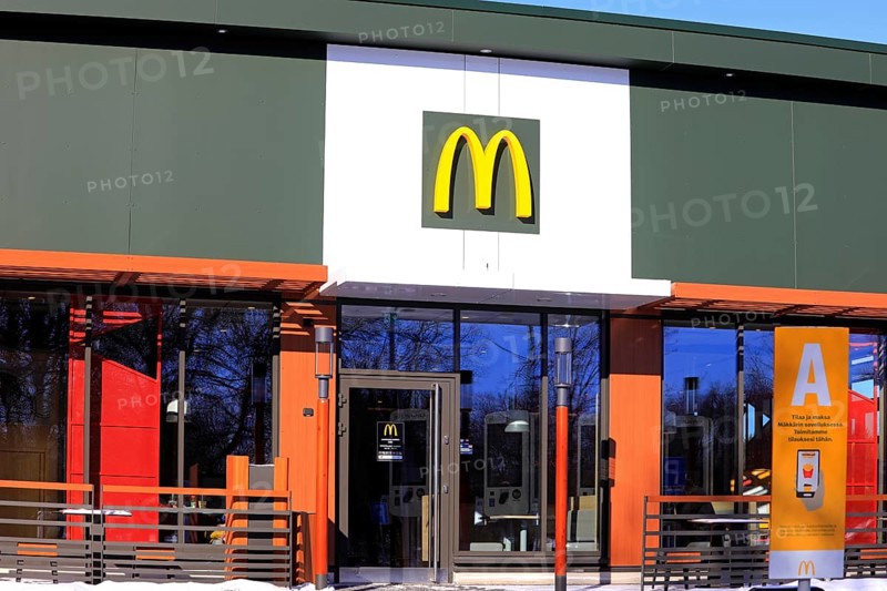 McDonalds fast food restaurant in Salo, Finland. March 12, 2023. McDonald's is the world's largest fast food restaurant chain