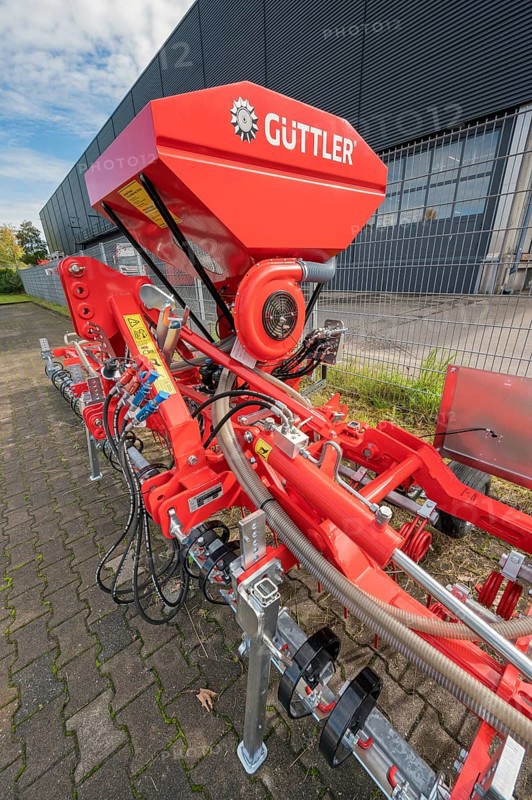 Güttler Landtechnik GreenMaster machine in the machine park at BayWa AG Baustoffe, Kempten, Allgäu, Bavaria, Germany, Europe