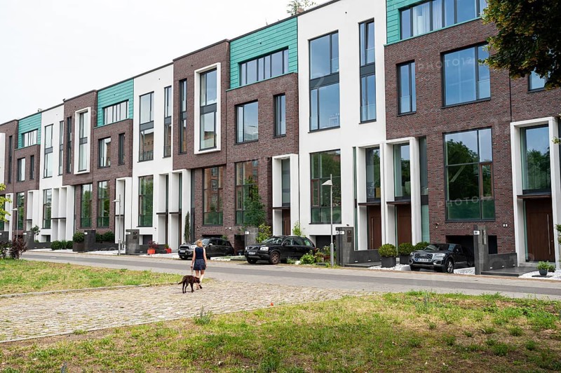 10.06.2019, Berlin, Germany, Europe, New and exclusive owner-occupied homes in the form of terraced houses in the Mitte district, Europe