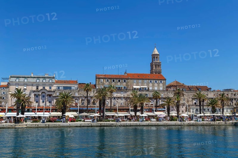 Historical embankment of the Adriatic Sea in Split, Croatia, Europe