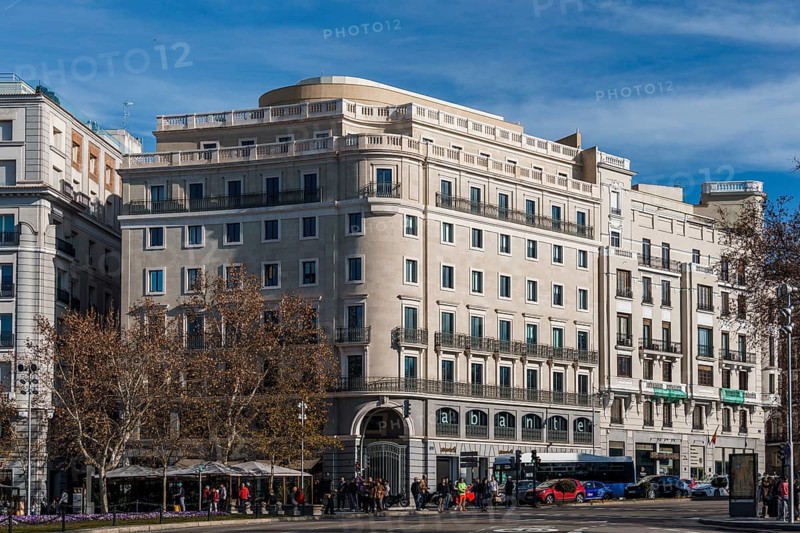 Madrid, Spain, January 28, 2024: Luxury residential buildings in Plaza de la Independencia, Europe
