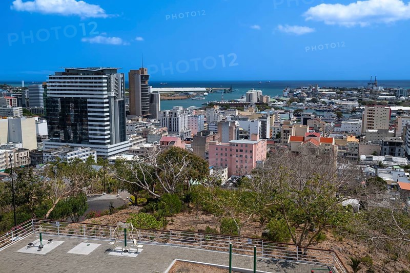 View, View from Fort Adelaide Citadel over Port Louis, Indian Ocean, Island, Mauritius, Africa