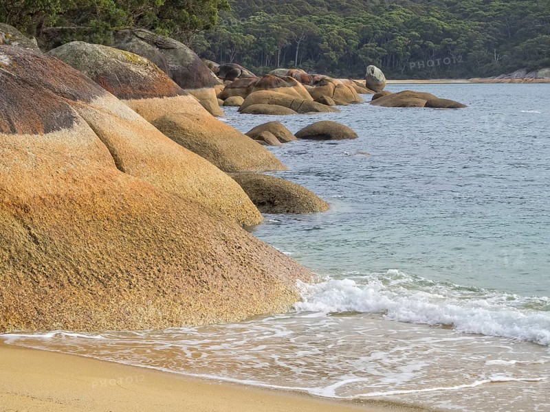 These massive granite boulders at Refuge Cove rounded by the waves, Wilsons Promontory, Victoria, Australia, Oceania