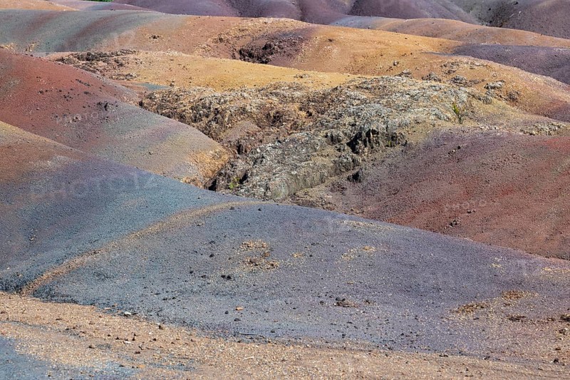Seven Coloured Earth, 7th coloured earth, Minerals, Geopark, Terres des couleurs, Chamarel, Indian Ocean, Island, Mauritius, Africa