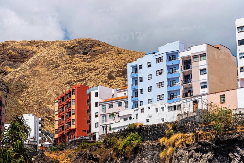 Colorful houses over the harbour in Santa Cruz de la Palma, Canary Islands, Spain, Europe