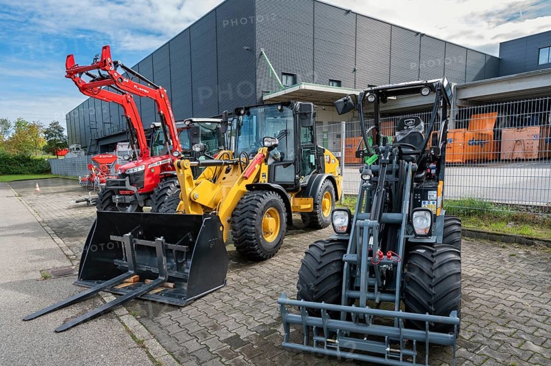 Machinery at BayWa AG Baustoffe, Kempten, Allgäu, Bavaria, Germany, Europe