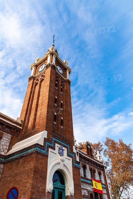 Madrid, Spain, December 9, 2019: Matadero cultural center in Madrid Rio. Matadero Madrid is a former slaughterhouse in the Arganzuela district, which has been converted to arts centre, Europe
