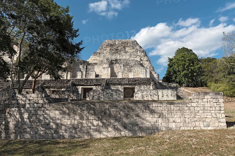 The ruins of the ancient Mayan city of Becan, Campeche, Mexico, Central America
