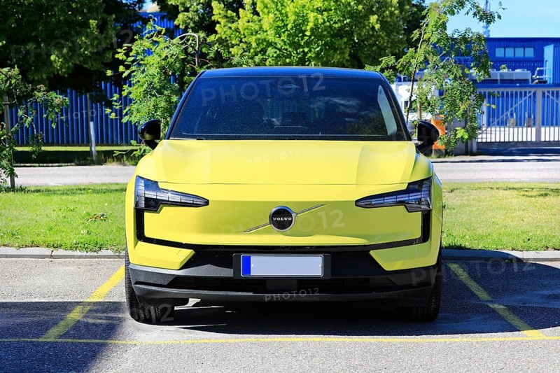 2024 Yellow Volvo EX30, a battery electric subcompact crossover SUV manufactured by Volvo Cars, parked at the dealership. Salo, FI. June 22, 2024