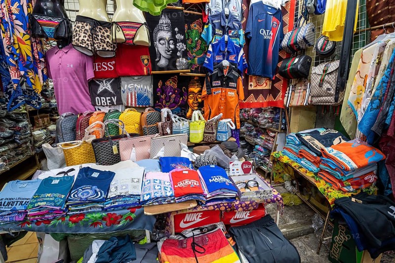 Souvenir stand, old town, Port Louis, Indian Ocean, island, Mauritius, Africa
