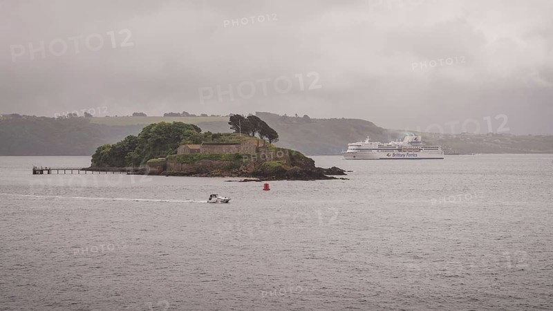 Plymouth, Devon, England, UK, May 25, 2022: Brittany Ferries Pont-Aven arriving in Plymouth Harbour