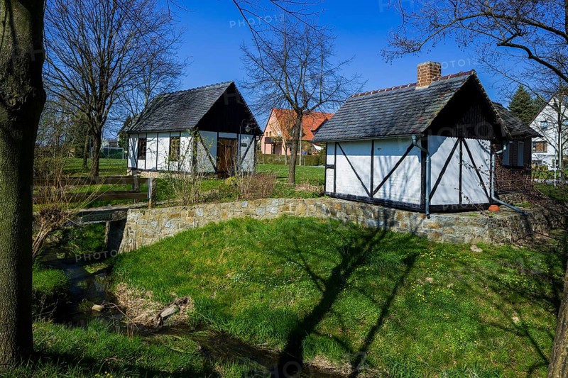 Village view of Nebelschütz in Lusatia