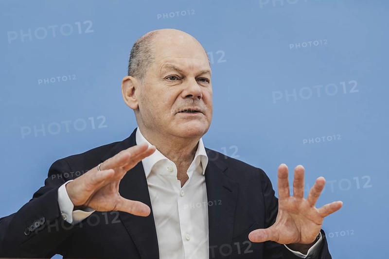 Olaf Scholz (SPD), Federal Chancellor, recorded at a federal press conference on current domestic and foreign policy issues Berlin, 14.07.2023., Berlin, Germany, Europe