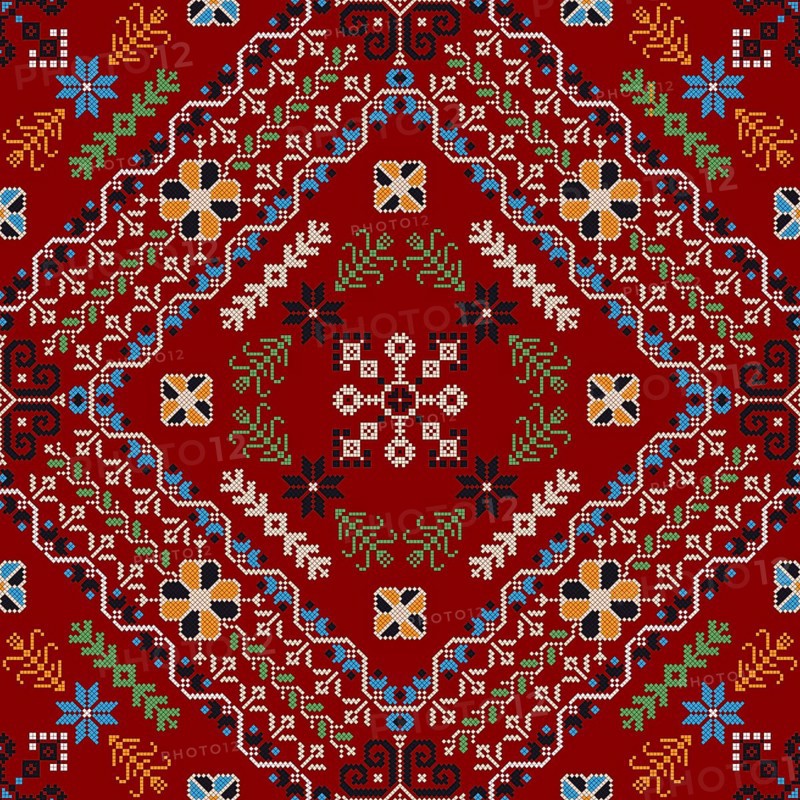 Traditional Latvian embroidery seamless pattern, vector illustration