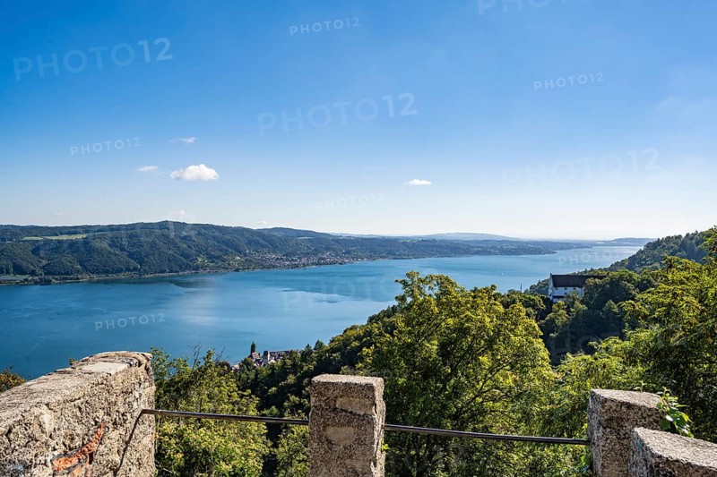 View from the Altbodman Ruin over Lake Constance, Bodman-Ludwigshafen, Constance County, Baden-Württemberg, Germany, Europe