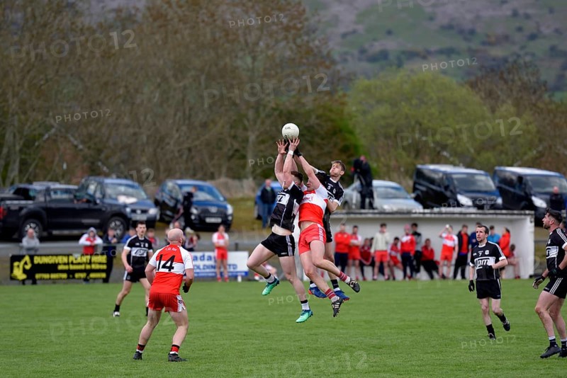 Game in Gaelic Football, Gaelic Football, between St. Mary's Faughanvale and St. Matthew's Drumsurn, John McLaughlin Park, Faughanvale, Derry County, Northern Ireland, Freat Britain