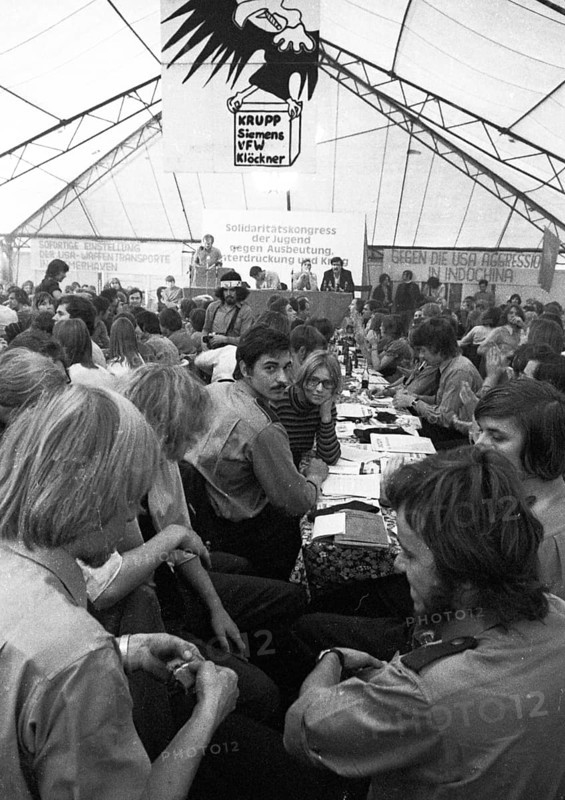 The congress of the DKP-affiliated Socialist German Workers' Youth (SDAJ) on 11.09.1971 in Bremen was accompanied by demonstrations by the youth organisation in Bremen and Wildeshausen, Germany, Europe