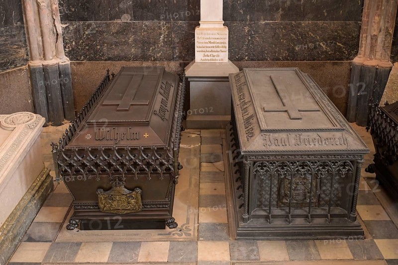 Sarcophagi, Ducal Family of Mecklenburg in St Mary's Cathedral, Schwerin, Mecklenburg-Vorpommern, Germany, Europe