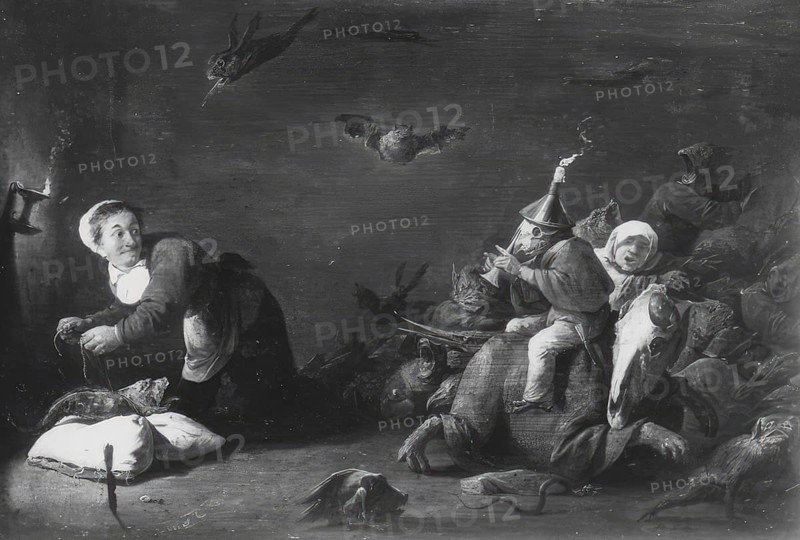 Witch haunt, 1845, Presentation of witch life in the 18th century, by David Teniers, Historical, digitally restored reproduction from an original of the time