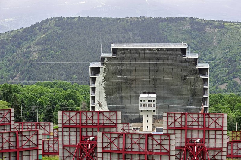 The solar furnace, Four solaire d'Odeillo at Odeillo in the Pyrénées-Orientales, Pyrenees, France, Europe
