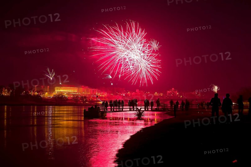 Dresden New Year's Eve fireworks over the Waldschlösschen
