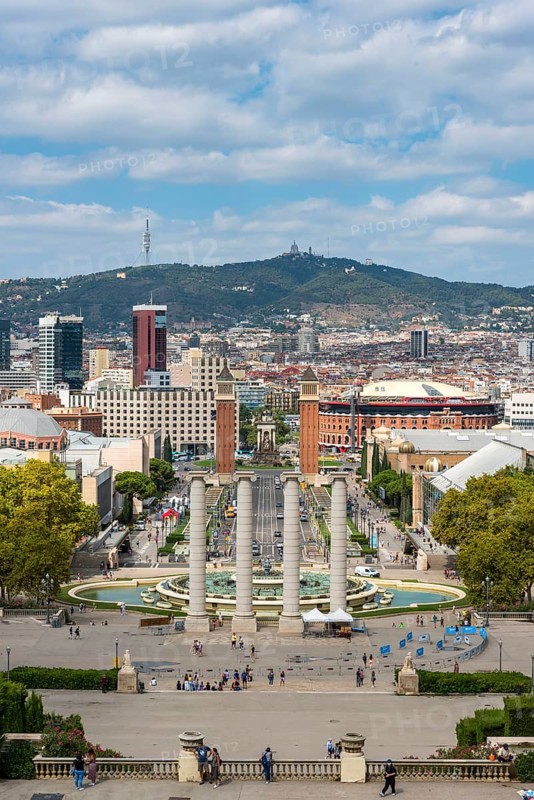Placa d' Espanya and the font magica, Barcelona, Spain, Europe