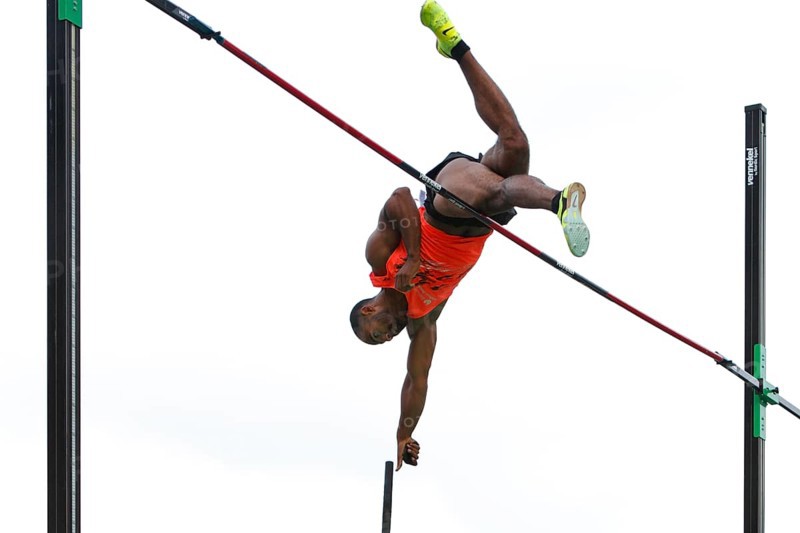 International Pole Vault Meeting in Dessau-Roßlau on 13/09/2022, pole vaulter crossing the bar, Dessau-Roßlau, Saxony-Anhalt, Germany, Europe