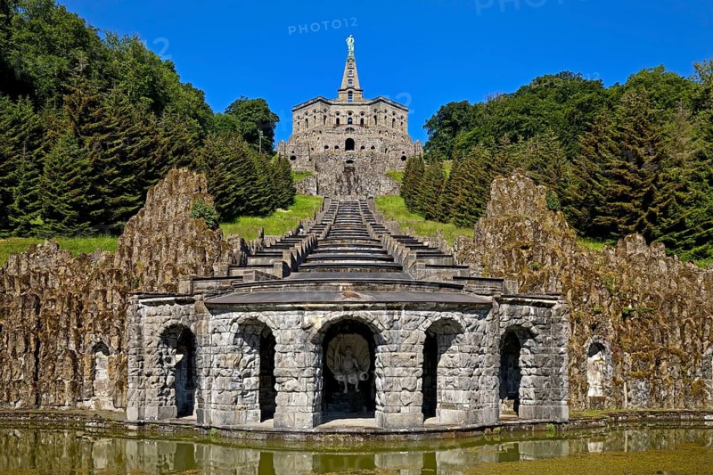 Bergpark Wilhelmshöhe, Hercules Building, Neptune Basin and the Great Cascades, UNESCO World Heritage Site, Kassel, Hesse, Germany, Europe