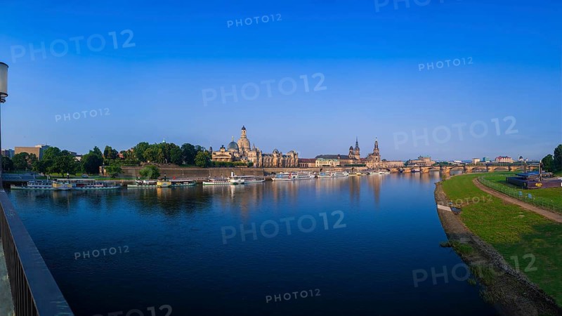 Dresden Silhouette View of the Old Town of Dresden in the Morning