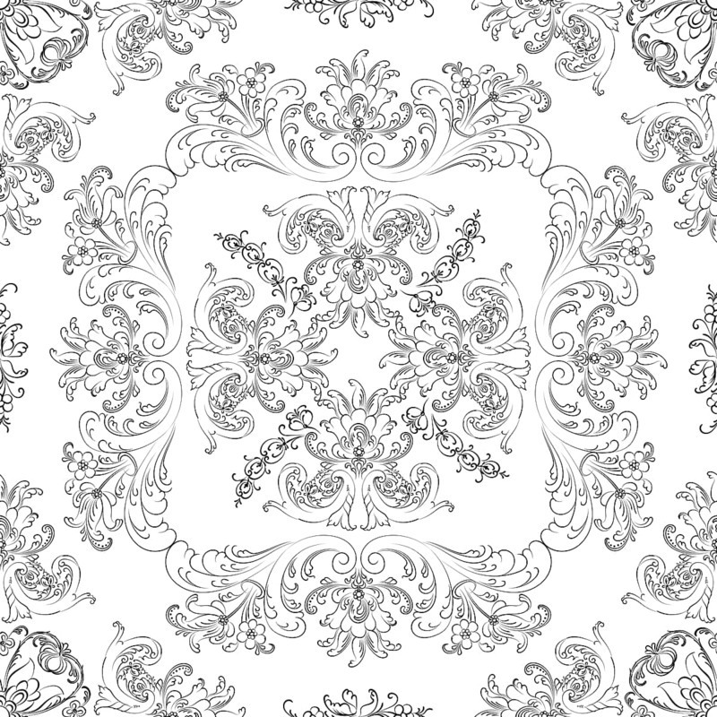 Hand drawn seamless floral pattern on a white background, vector textile template
