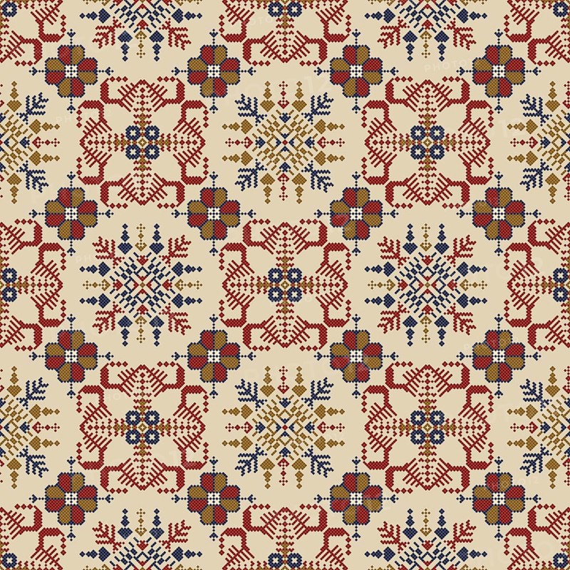 Traditional Latvian embroidery seamless pattern, vector illustration