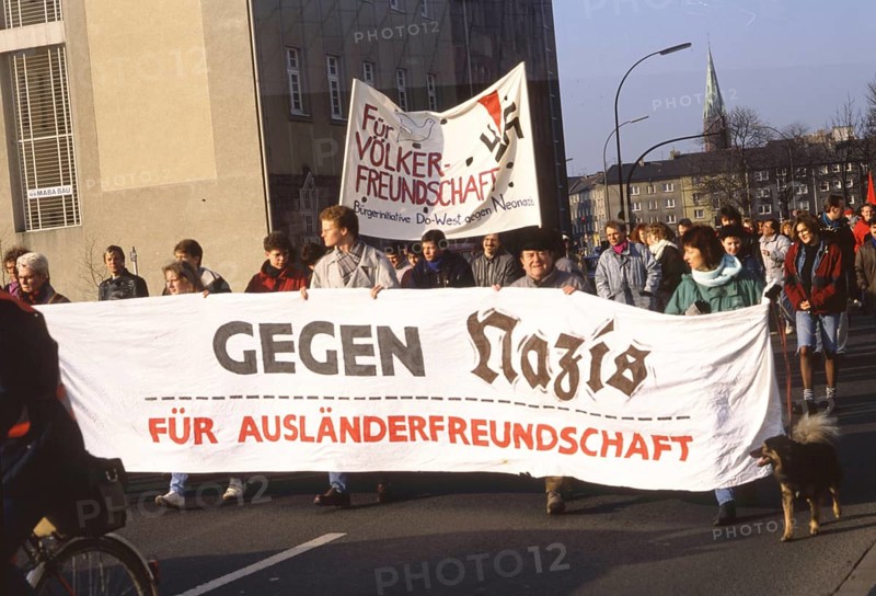 DEU, Germany: The historical slides from the times 80-90s, Dortmund. Peace movement 80s. Anti-Nazi
