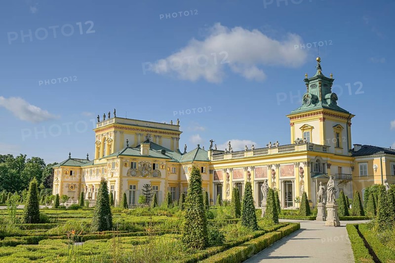 Garden side, Wilanow Castle, Warsaw, Mazovian Voivodeship, Poland, Europe