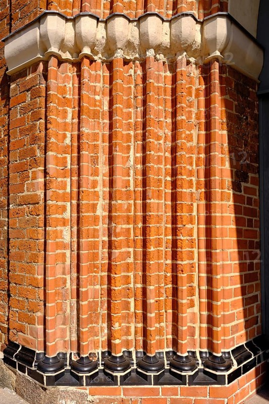 Fascia of a church portal with archivolts from the brick Gothic period, using the example of the Marienkirche, Wismar, Mecklenburg-Western Pomerania, Germany, Europe