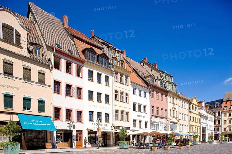 Altenburg main market with historic town houses